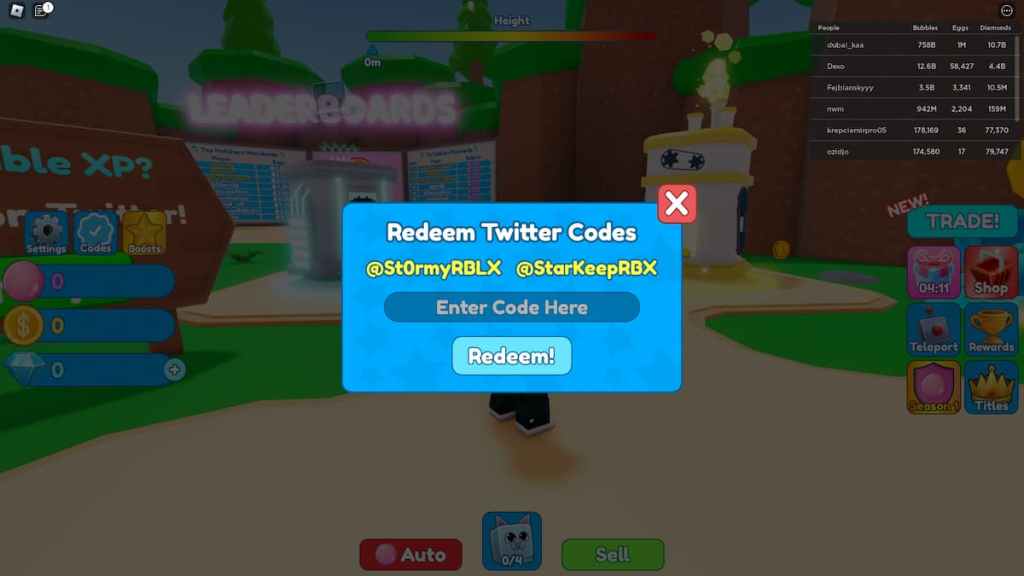Roblox Bubble Gum Clicker Codes