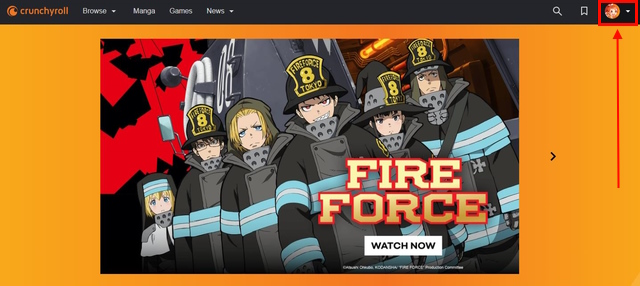 Una imagen de la página de inicio de Crunchyroll.