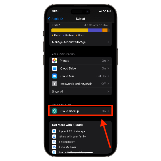 Copia de seguridad de iCloud