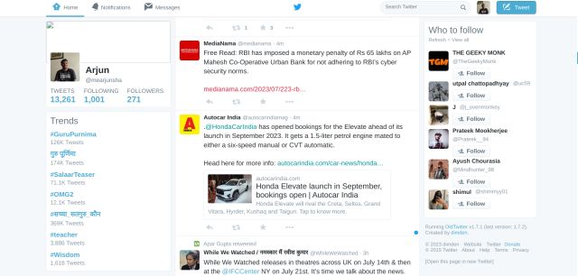 diseño antiguo de twitter