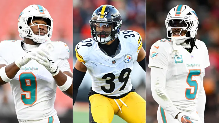 Grados comerciales de Steelers Dolphins Jalen Ramsey Minkah Fitzpatrick Swap Luese.webp