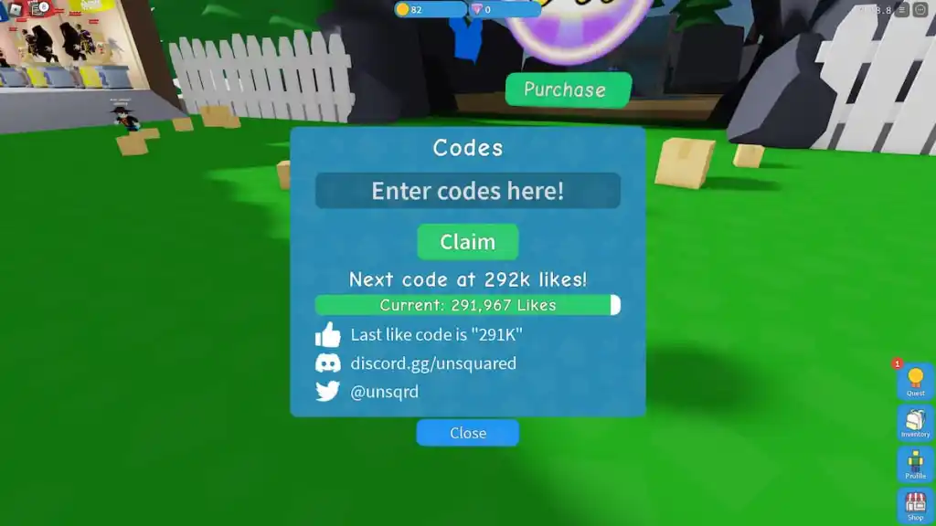 Codes du simulateur de deballage