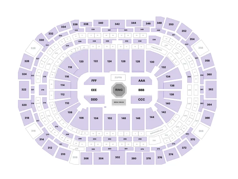 Plan des places UFC Denver - Rose Namajunas - Tracy Cortez - Ball Arena Plan des places UFC Denver - Rose Namajunas - Tracy Cortez - Ball Arena