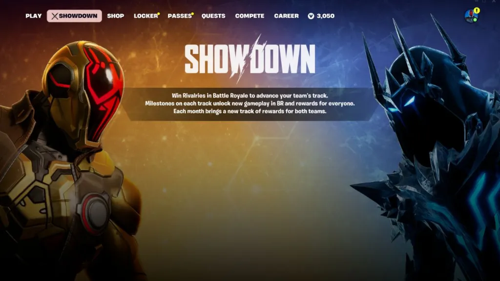 Recompenses de levenement Fortnite Showdown defis de rivalite et classement