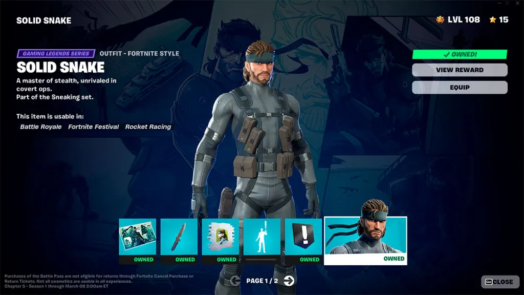 Sblocca Solid Snake Fortnite