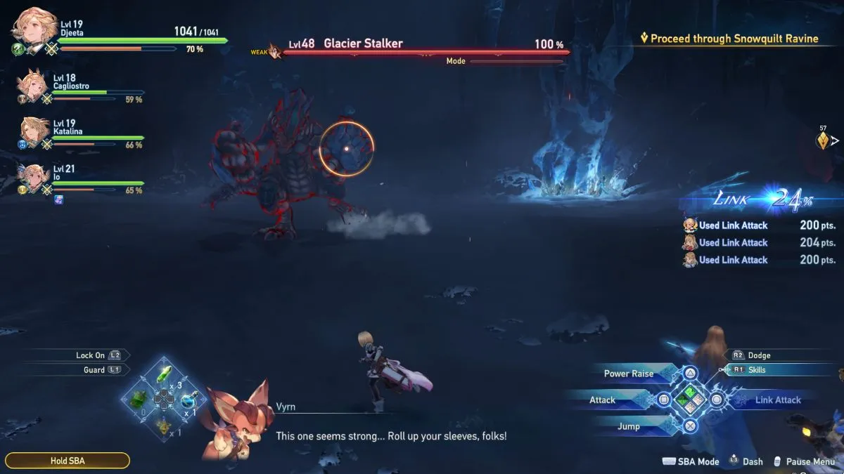 ghiacciaio stalker presagio pietra boss granblue fantasy relink