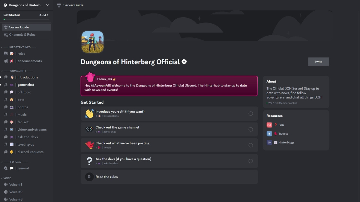 Oficjalny serwer Discord dla Dungeons of Hinterberg