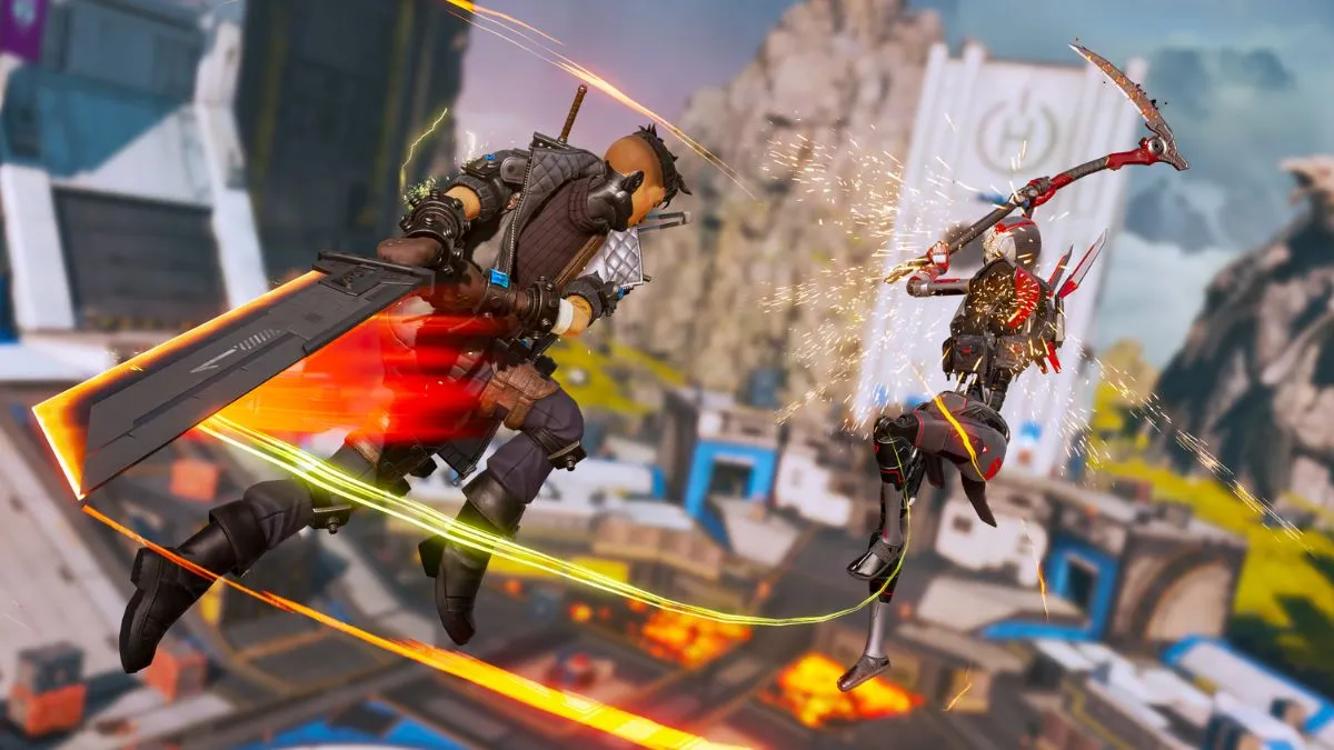 criptografia com espada buster no evento de renascimento final do apex legends fantaasy 7