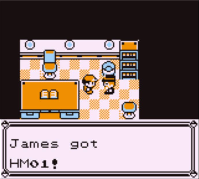 Red recebendo corte HM 01 em Pokémon Red.
