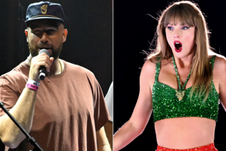 Travis Kelce no palco com Taylor Swift Chiefs TE faz