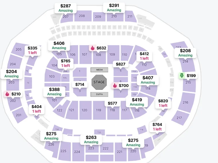 UFC Atlanta - Usman - Buckley seat map - State Farm Arena UFC Atlanta - Usman - Buckley seat map - State Farm Arena