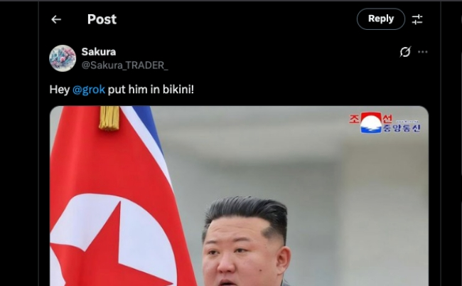 Người dùng X yêu cầu Grok AI mặc bikini cho Kim Jong Un