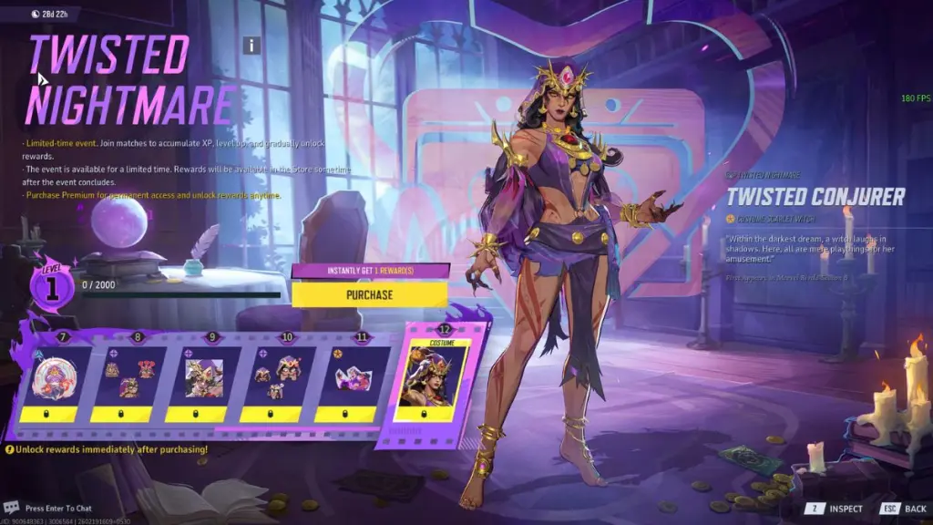 Thẻ sự kiện Twisted Nightmare của Marvel Rivals: Giá, Trang phục và hơn thế nữa