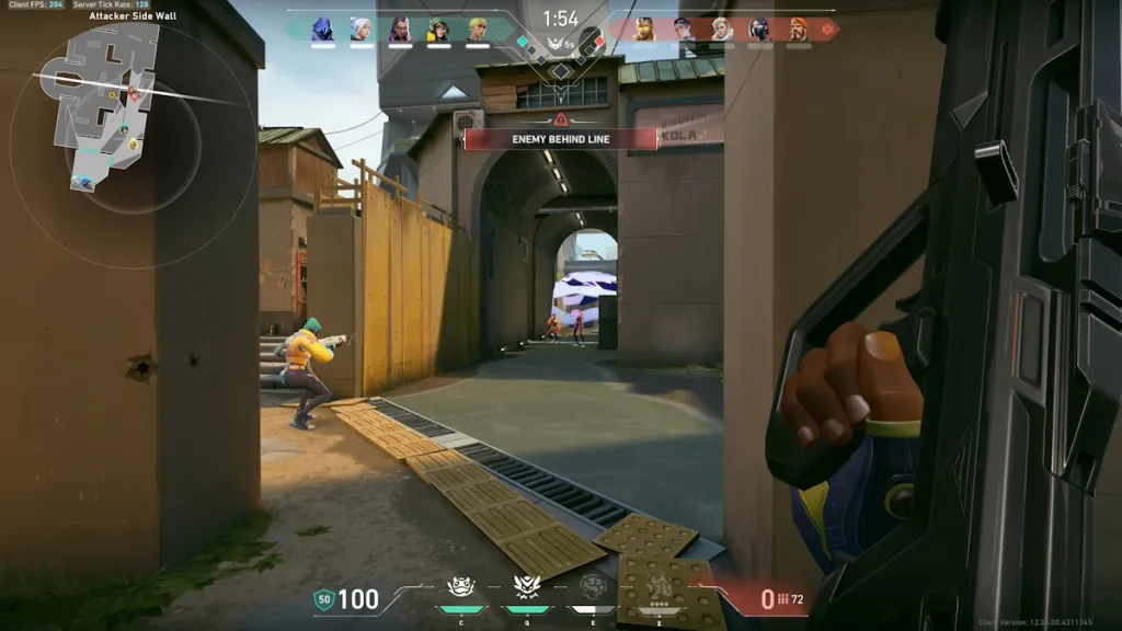 Enemy pushing wall indicator