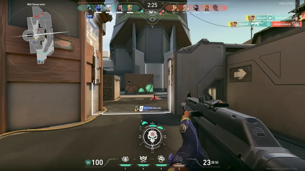 Reviving teammate in Knockout Valorant