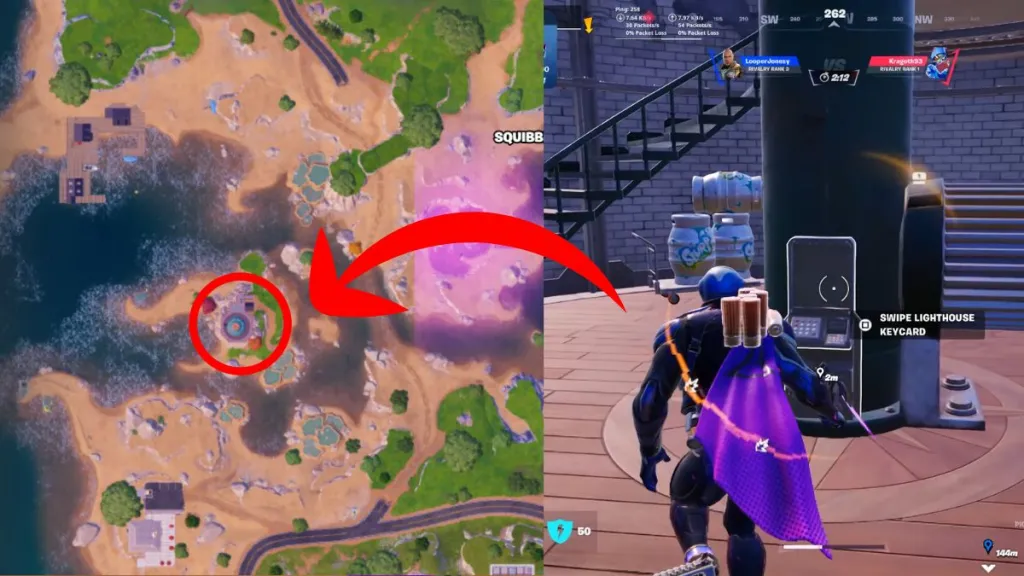 Lokalizacja skarbca Fortnite Squibbly Shores