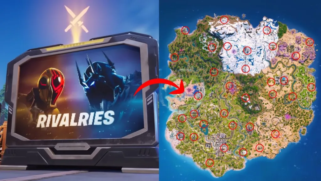 Fortnite Rivalry Board-locaties