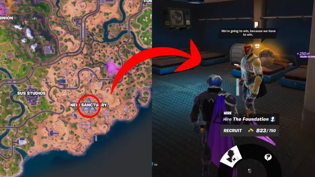 Posizione del fucile Rift di Fortnite The Foundation