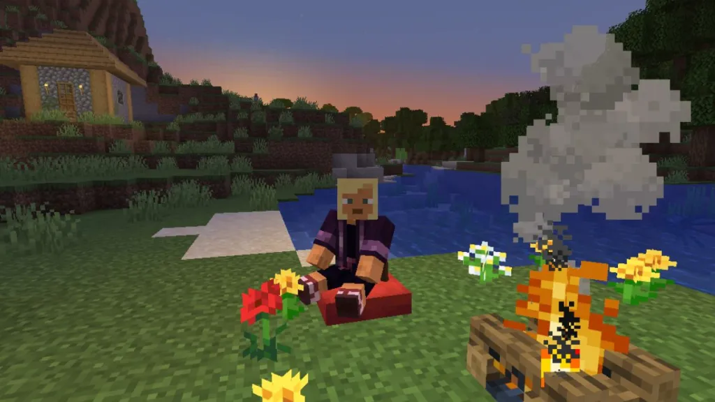 วิธีนั่งโดยมีหมอนอิงใน Minecraft