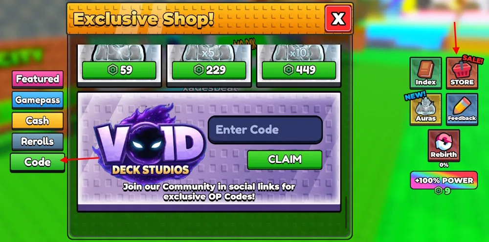 Utiliser les codes Be a Fish Bait