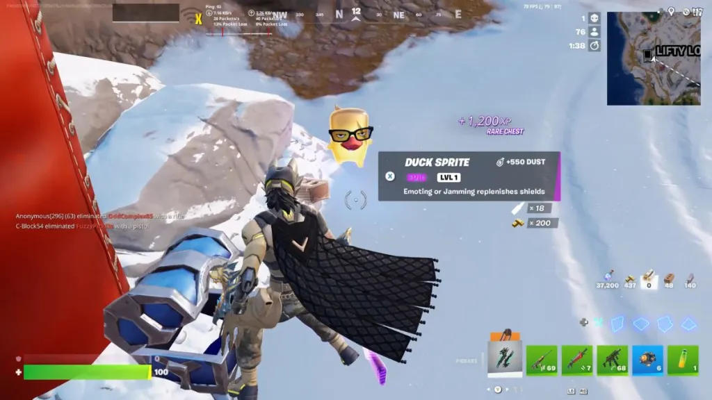 Fortnite Duck Sprite harvinaisesta rinnasta luvussa 7 kaudella 3