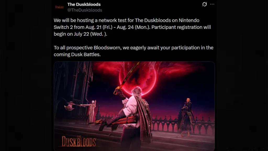 Die Testtermine für das geschlossene Netzwerk von Duskbloods