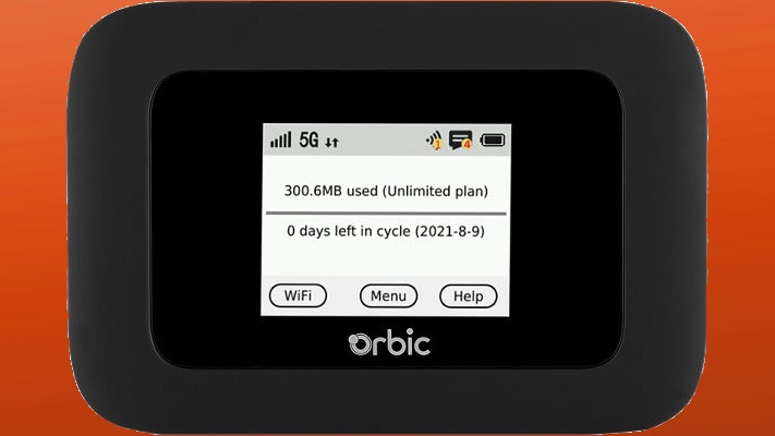 Orbic Speed ​​​​5G, the best mobile hotspot