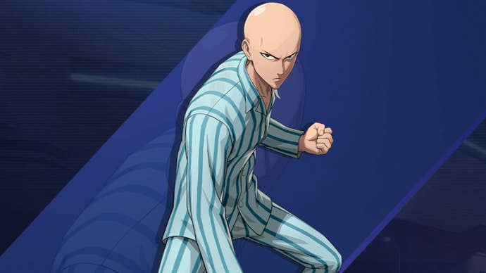Artwork for One Punch Man World showing the main character, Saitama.