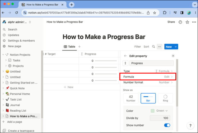 1709701712 351 How to make a progress bar in Notion