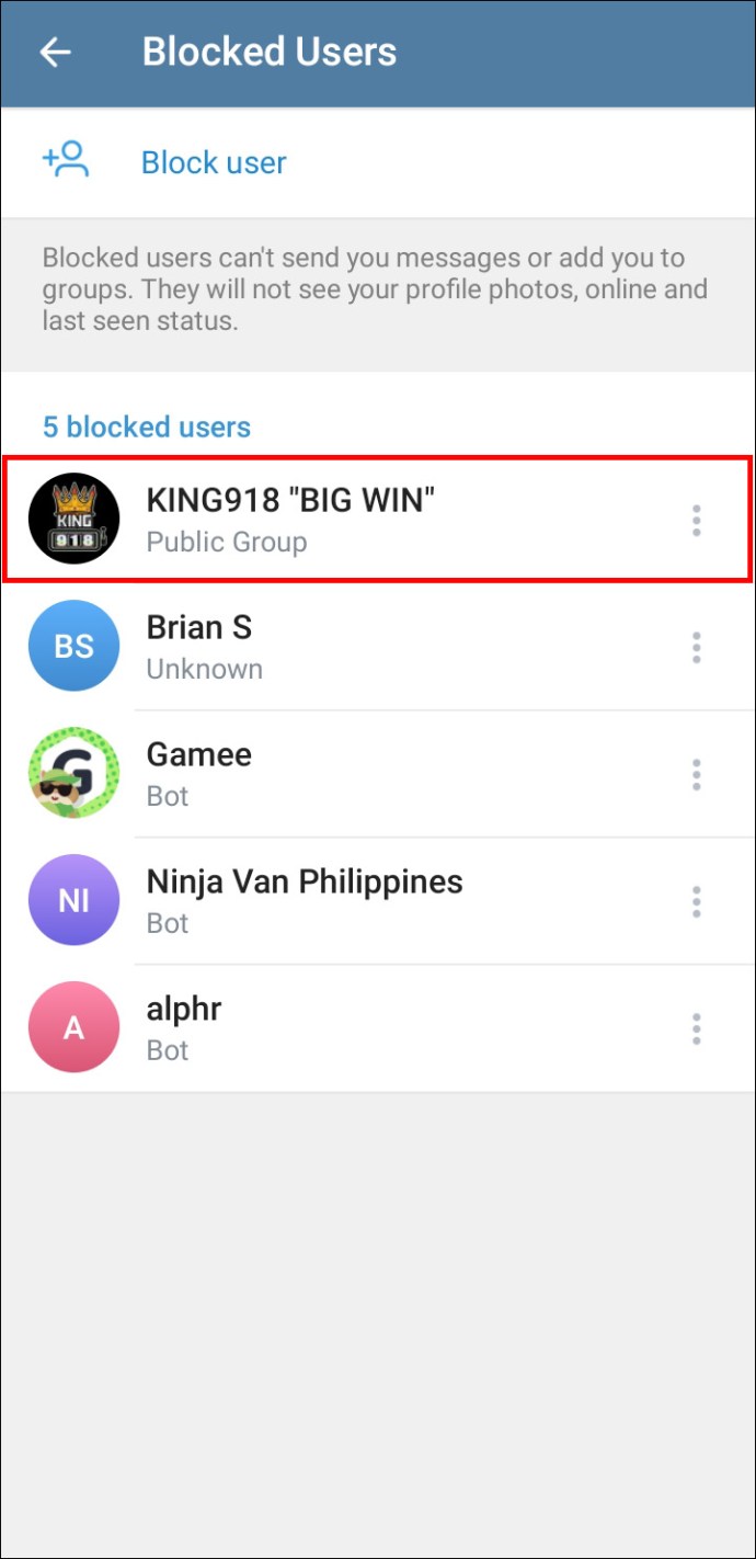 1710880838 393 How to block someone on Telegram