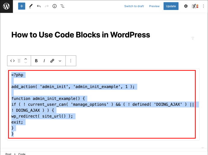 1711038929 305 How to use code blocks in WordPress