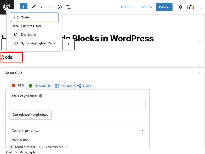 1711038929 446 How to use code blocks in WordPress
