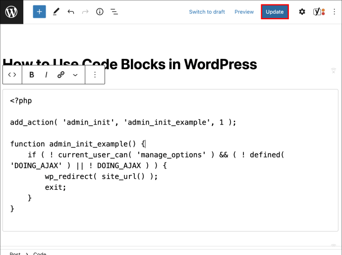 1711038929 955 How to use code blocks in WordPress