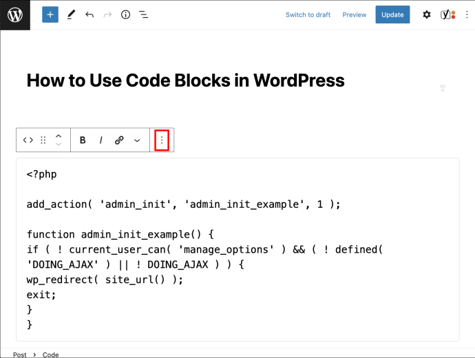 1711038930 157 How to use code blocks in WordPress