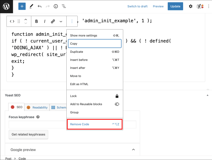 1711038930 37 How to use code blocks in WordPress