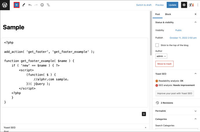 1711038930 488 How to use code blocks in WordPress