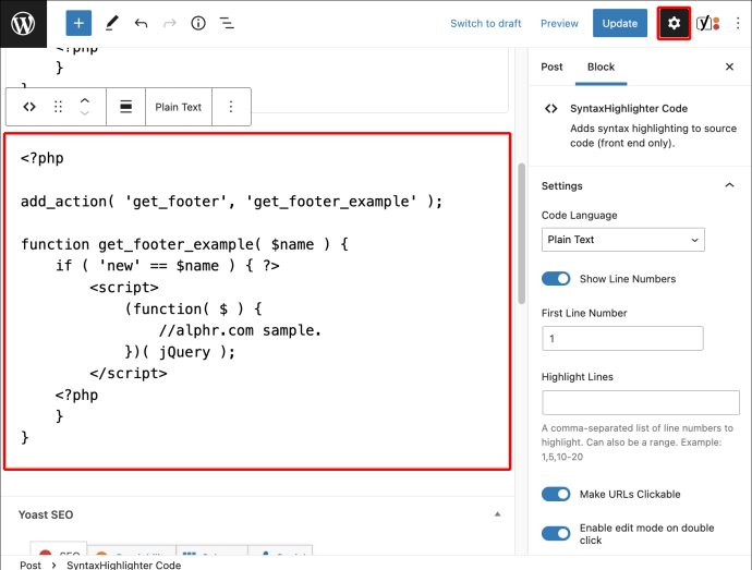 1711038931 646 How to use code blocks in WordPress