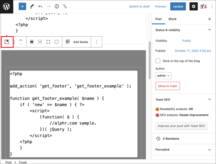 1711038931 83 How to use code blocks in WordPress