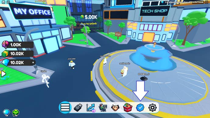 A screenshot from Coding Simulator on Roblox showing the game's codes button.