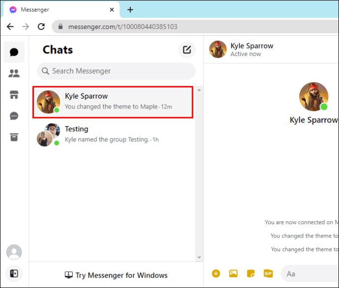 How to delete a default theme in Messenger