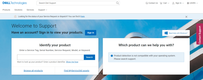 Dell Support Website