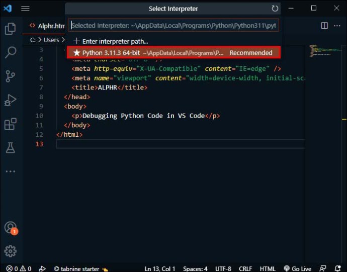 1712693540 351 How to run Python from VS Code