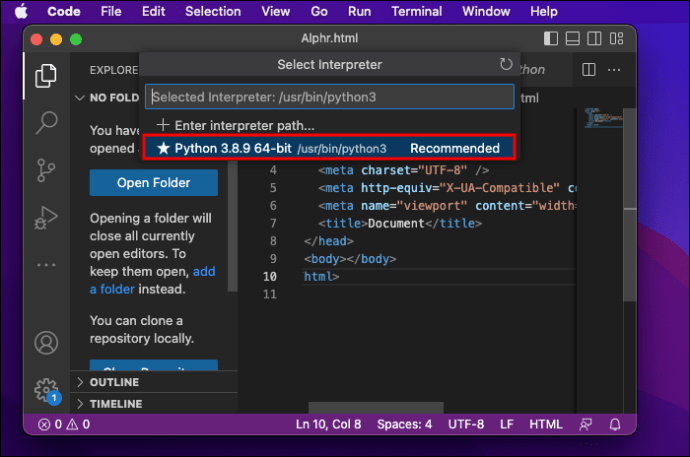 1713634601 984 How to change the Python interpreter in VS Code