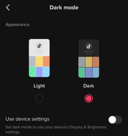 How to enable dark mode for TikTok