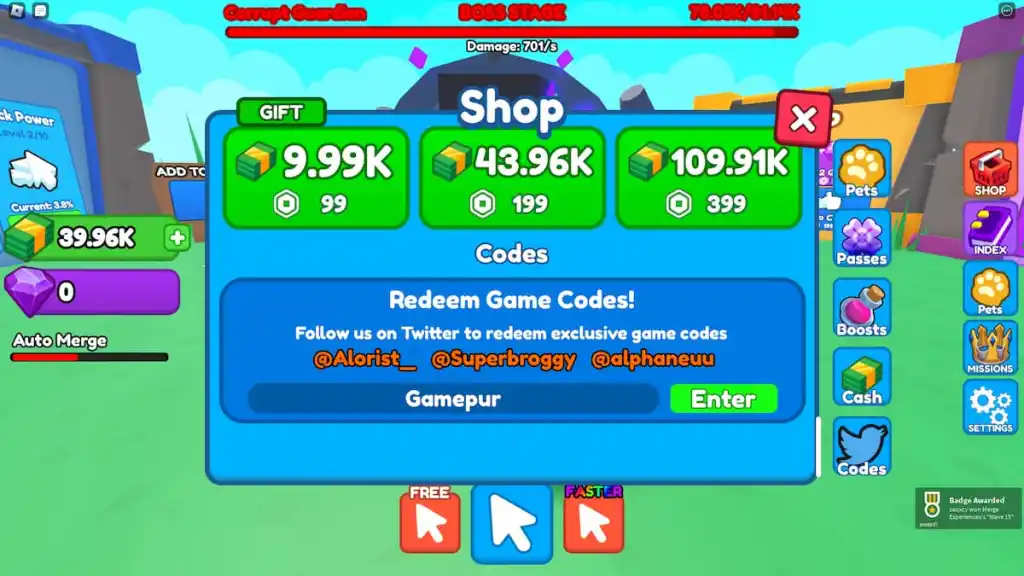 Roblox Tower Fusion Simulator Codes