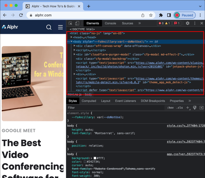 1714597220 362 How to view HTML code in Chrome