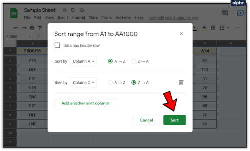1716246044 641 How to alphabetize data by classifying it in Google Sheets