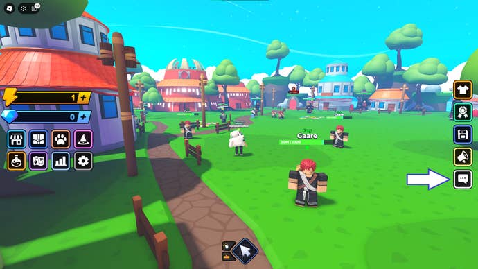 A screenshot of Anime Heroes Simulator in Roblox showing the in-game codes button.