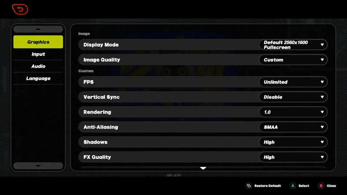 Zenless Zone Zero Graphics Configuration Options