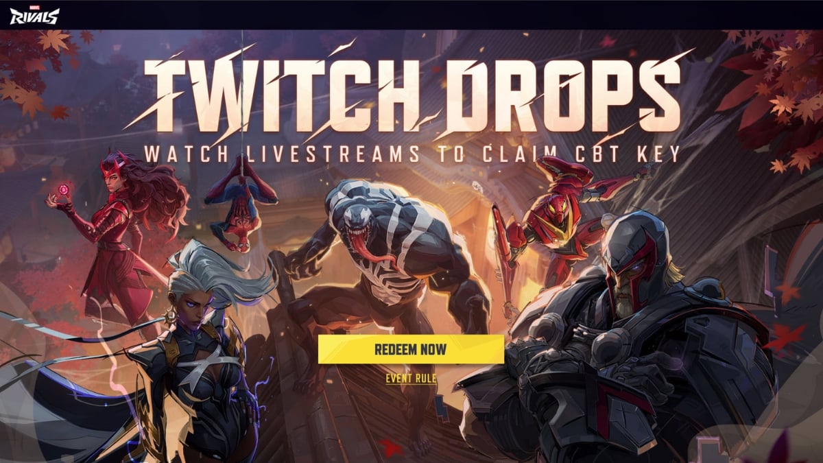 Twitch Drops website with Marvel Rivals CBT keys